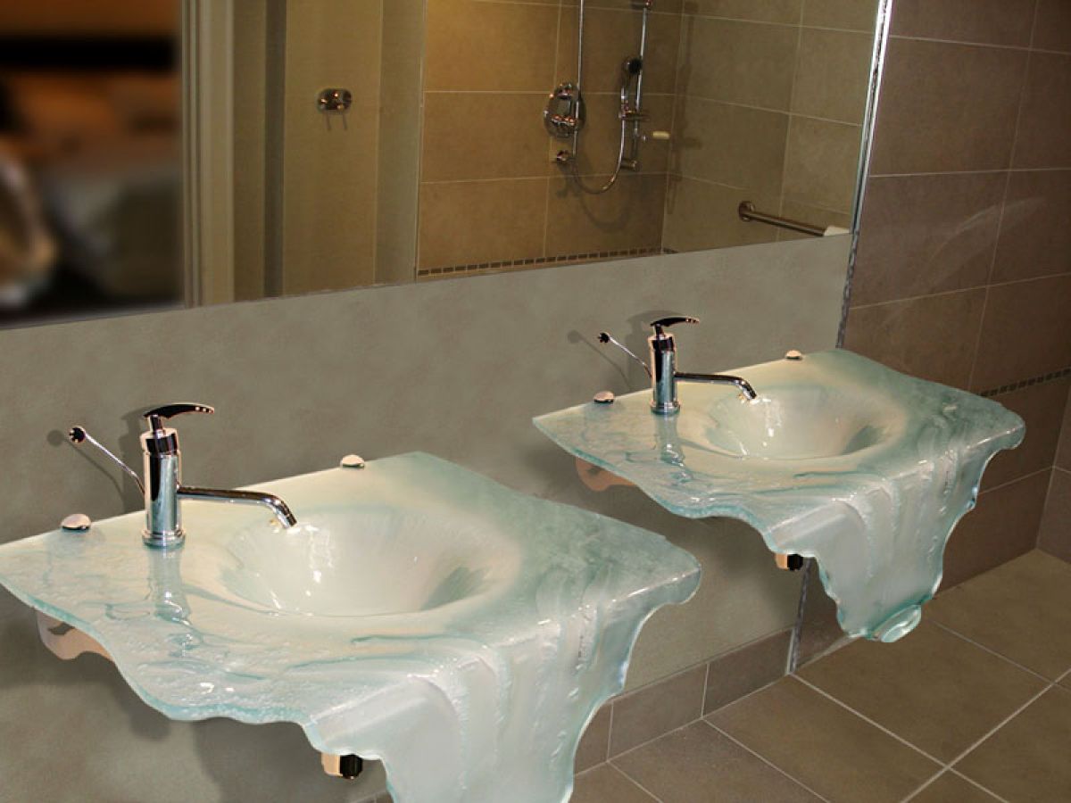 glass bathroom sinks ebay